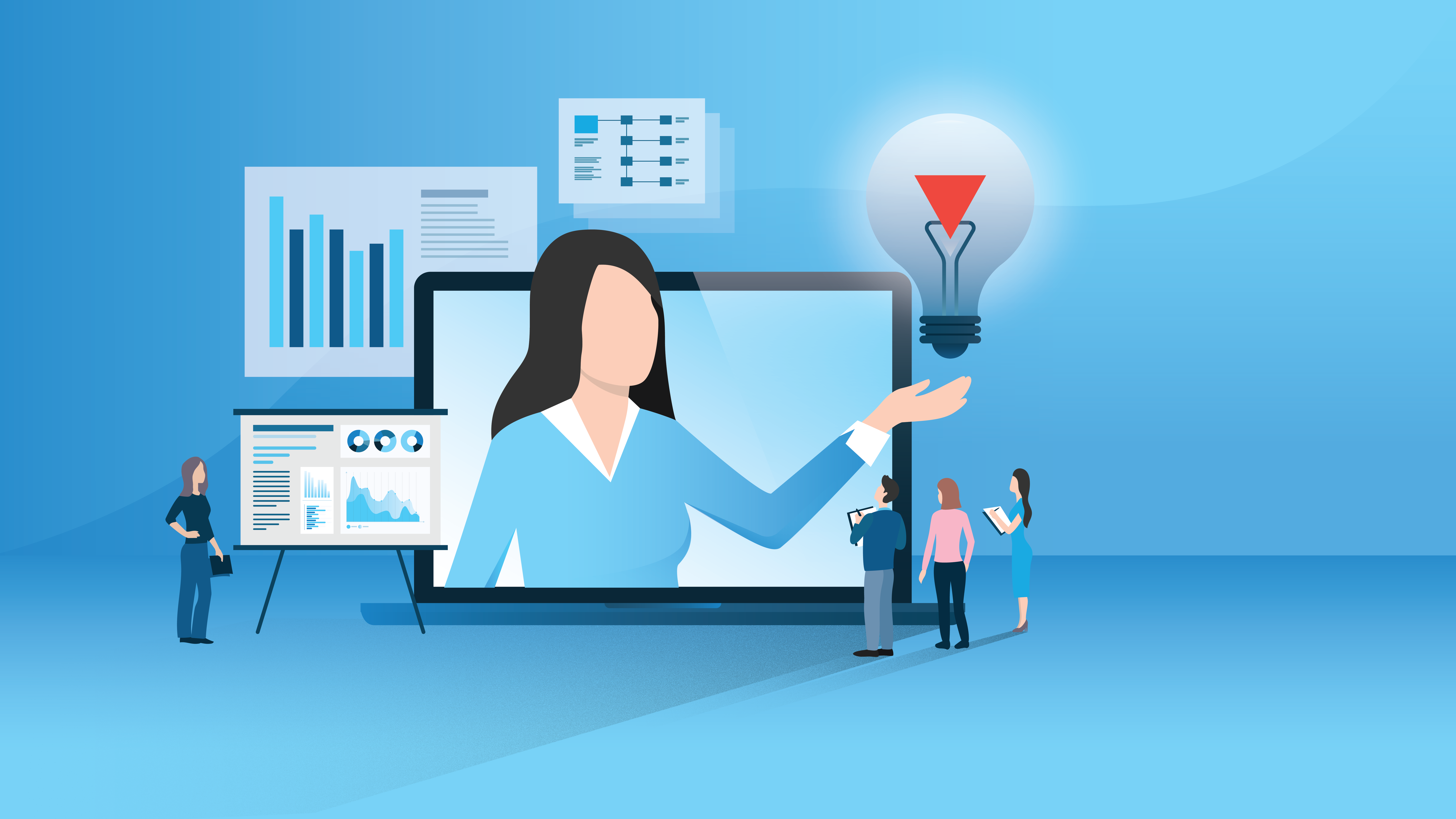 Presentation on Large Laptop with Bulb 1920x1080