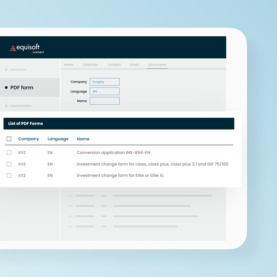 CRM for Financial Advisors | Equisoft/connect | Equisoft